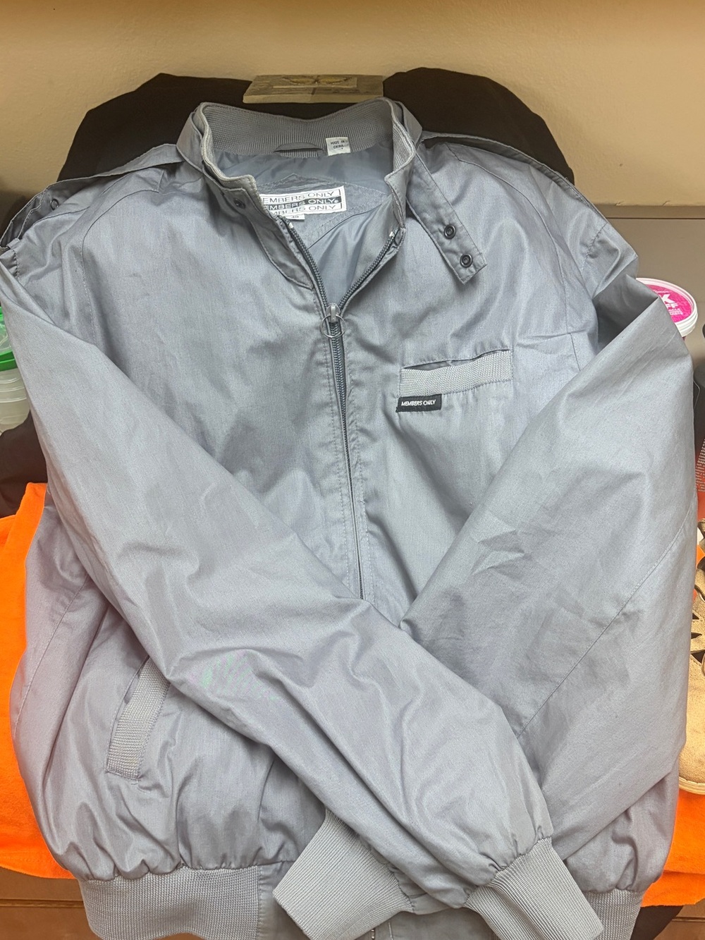 Vintage Members Only Iconic Racer Jacket Grey Men's Size Medium